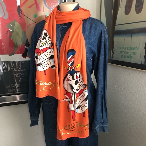 Ed Hardy Accessories - Vintage Ed Hardy by Christian Audigier Scarf